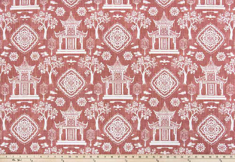 Premier Prints Spirit Scarlet Slub Canvas Chinoiserie Collection Multipurpose Fabric