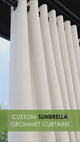 Custom Sunbrella outdoor grommet curtains for pergolas patios and porches