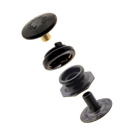 Pull - the - DOT Snap Fastener Set - Cloth - to - Cloth (Government Black Brass) 0.295 inch Post