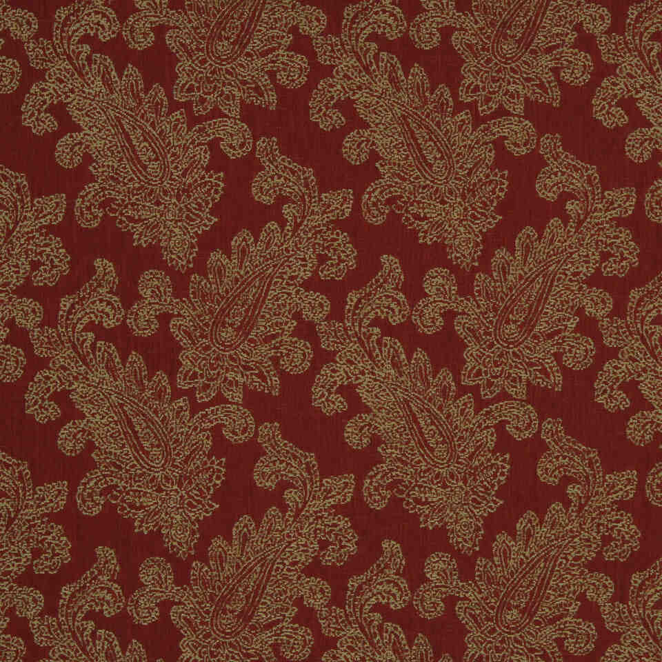 Robert Allen Paisley Puff Red Hot Color Library Collection Indoor Upholstery Fabric
