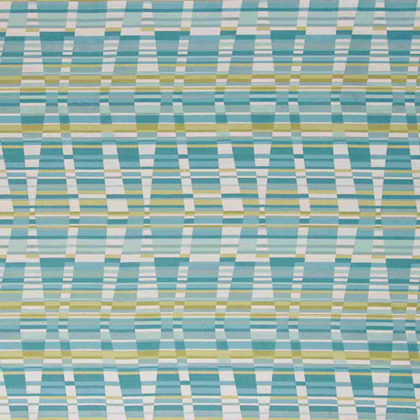Sample of Bella Dura Thirasia Cyan 7380 Upholstery Fabric