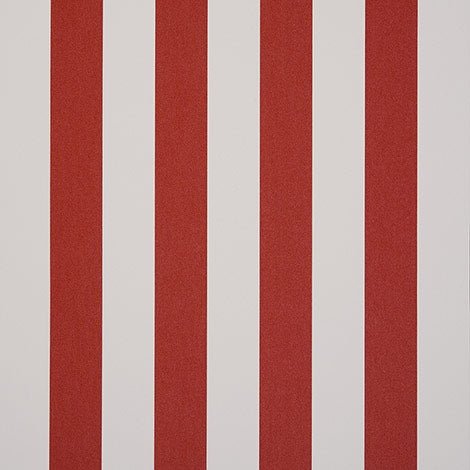 Sample of Dickson Paris Rouge Red / Natural 8557 North American Collection Awning / Shade Fabric