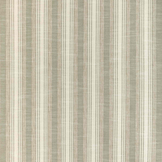 Sample of Kravet Design Sims Stripe Stone 37046-106 Latitude Collection by Thom Filicia Upholstery Fabric