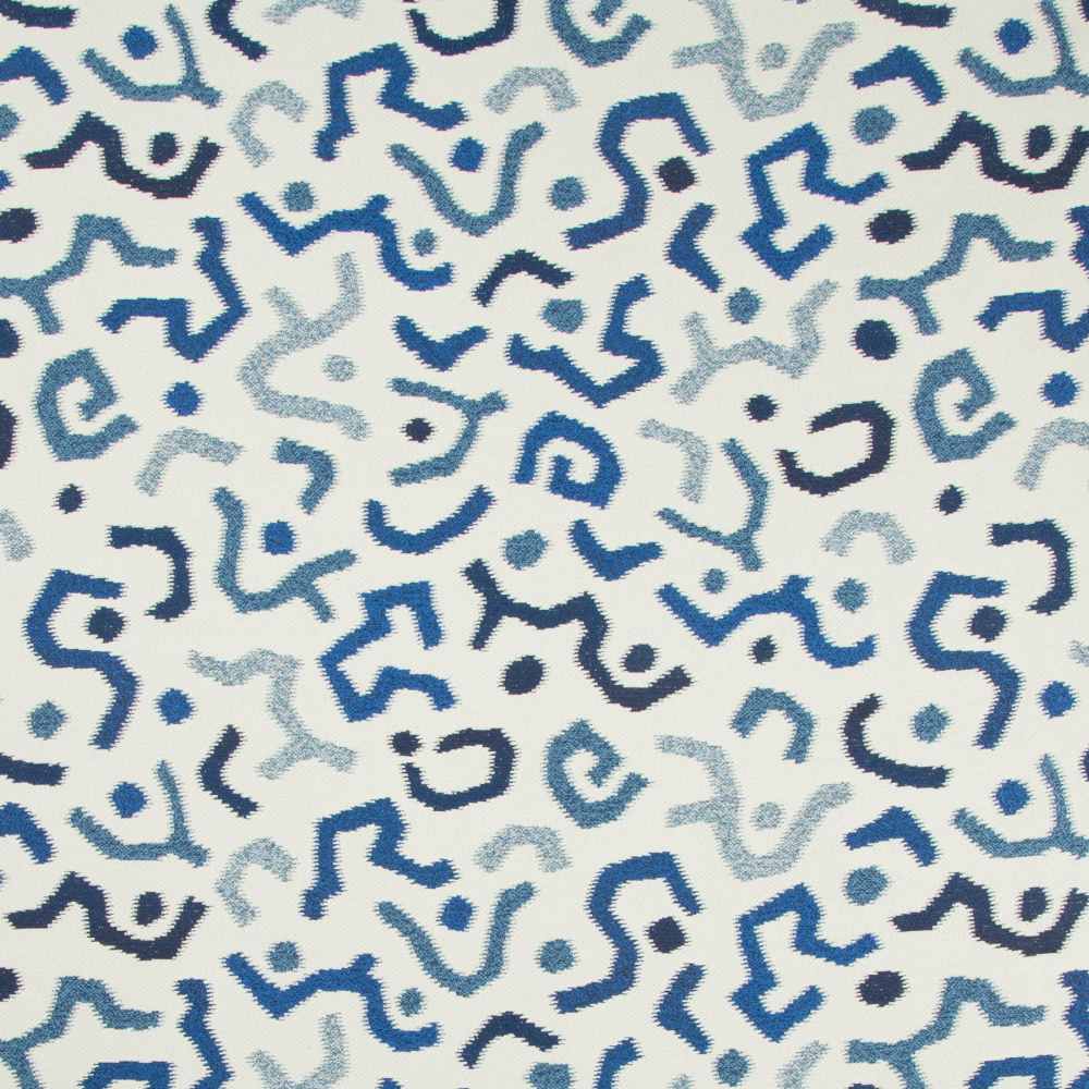Sample of Kravet Mahe Marine 34884-15 Oceania Indoor/Outdoor Collection Upholstery Fabric