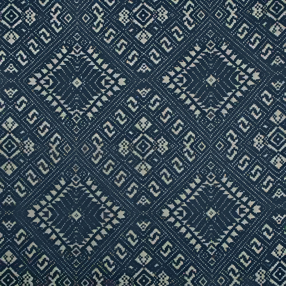 Sample of Kravet Sunbrella Penang Indigo 34875 - 50 Oceania Indoor Outdoor Collection Upholstery Fabric