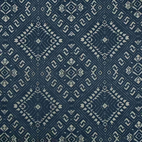 Sample of Kravet Sunbrella Penang Indigo 34875 - 50 Oceania Indoor Outdoor Collection Upholstery Fabric