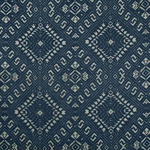 Sample of Kravet Sunbrella Penang Indigo 34875 - 50 Oceania Indoor Outdoor Collection Upholstery Fabric
