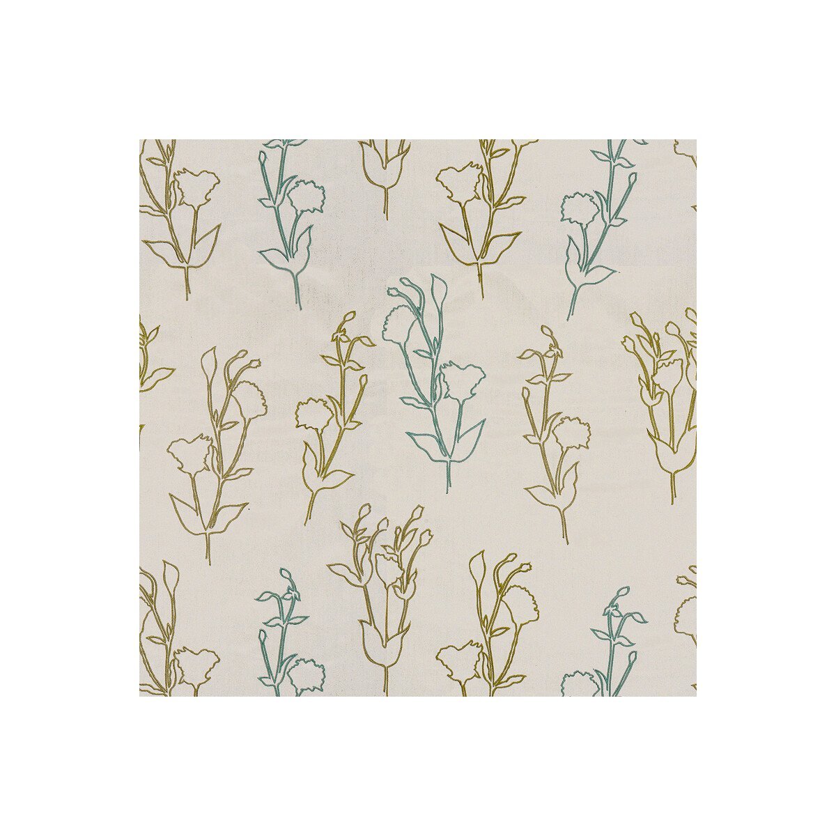 Sample of Lee Jofa Modern Ventana Garden Grass / Teal Gwf3220-53 Ventana Solarium Collection Upholstery Fabric