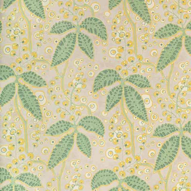 Sample of Lee Jofa Putnam Paper Celery / Yellow 2022105-314 Bunny Williams Arcadia Wallpaper Collection Wall Covering