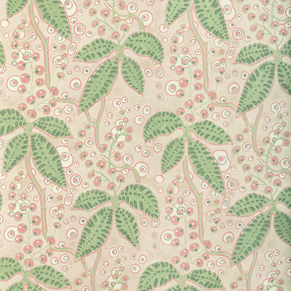 Sample of Lee Jofa Putnam Paper Green / Rose 2022105-73 Bunny Williams Arcadia Wallpaper Collection Wall Covering