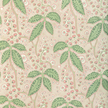 Sample of Lee Jofa Putnam Paper Green / Rose 2022105-73 Bunny Williams Arcadia Wallpaper Collection Wall Covering