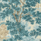 Sample of Lee Jofa Woodland Paper Aqua 2022104-13 Bunny Williams Arcadia Wallpaper Collection Wall Covering