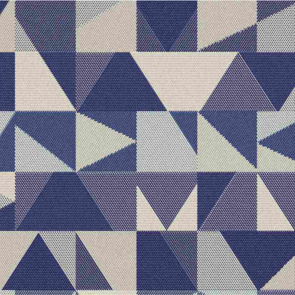 Sample of Outdura Geo Nautical 8804 Ovation 3 Collection - Lofty Blue Upholstery Fabric