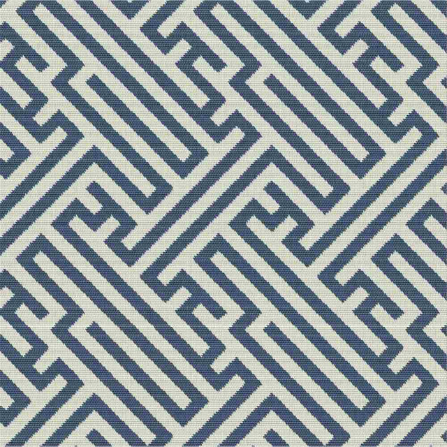 Sample of Outdura Labyrinth Navy 12001 Ovation 4 Collection - Starry Night Upholstery Fabric