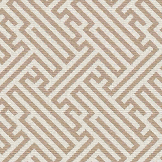 Sample of Outdura Labyrinth Ochre 12003 Ovation 4 Collection - Tawny Sunset Upholstery Fabric