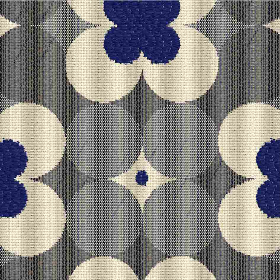 Sample of Outdura Poppy Midnight 7500 Ovation 3 Collection - Lofty Blue Upholstery Fabric