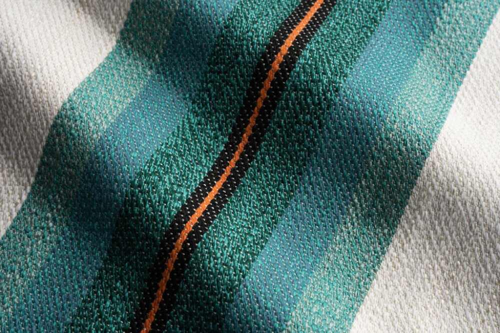 Sample of Perennials Campo Stripe Cosmico 475-802 Far West Liz Lambert Collection Upholstery Fabric