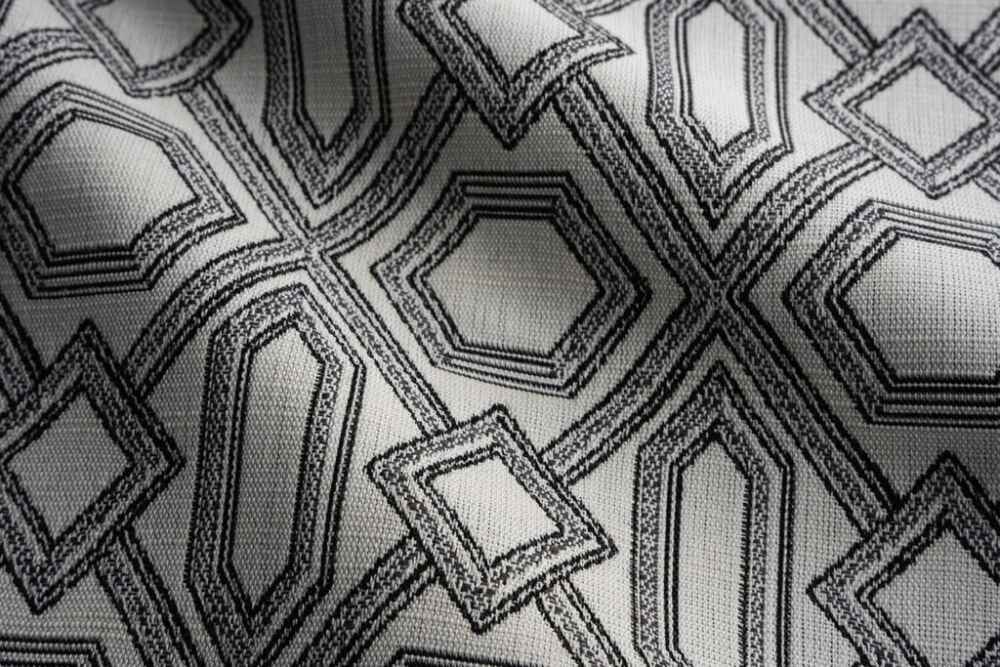 Sample of Perennials Diamonds Are Forever Noir 739-16 Timothy Corrigan Collection Upholstery Fabric