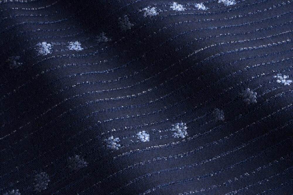 Sample of Perennials Dotty Blue Jean 817-501 Vincent van Duysen Collection Upholstery Fabric