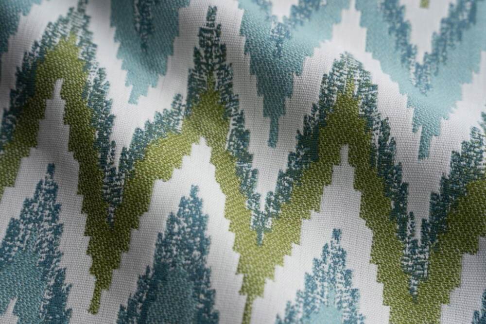 Sample of Perennials Feel The Heat Green Flash 724-750 Timothy Corrigan Collection Upholstery Fabric