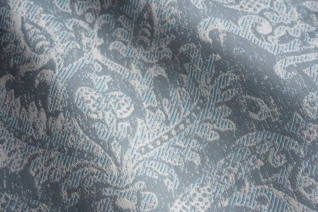 Sample of Perennials Go For Baroque Cerulean 736-398 Timothy Corrigan Collection Upholstery Fabric