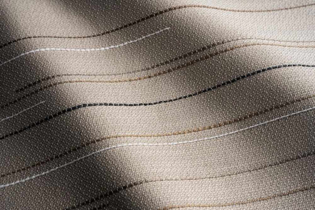 Sample of Perennials Lines In The Sand Sandstone 897-150 On Cloud Nine Collection Upholstery Fabric