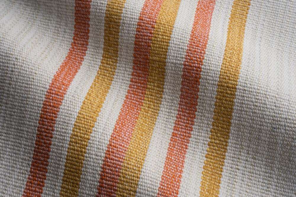 Sample of Perennials Roadrunner Stripe Melon 470-231 Far West Liz Lambert Collection Upholstery Fabric