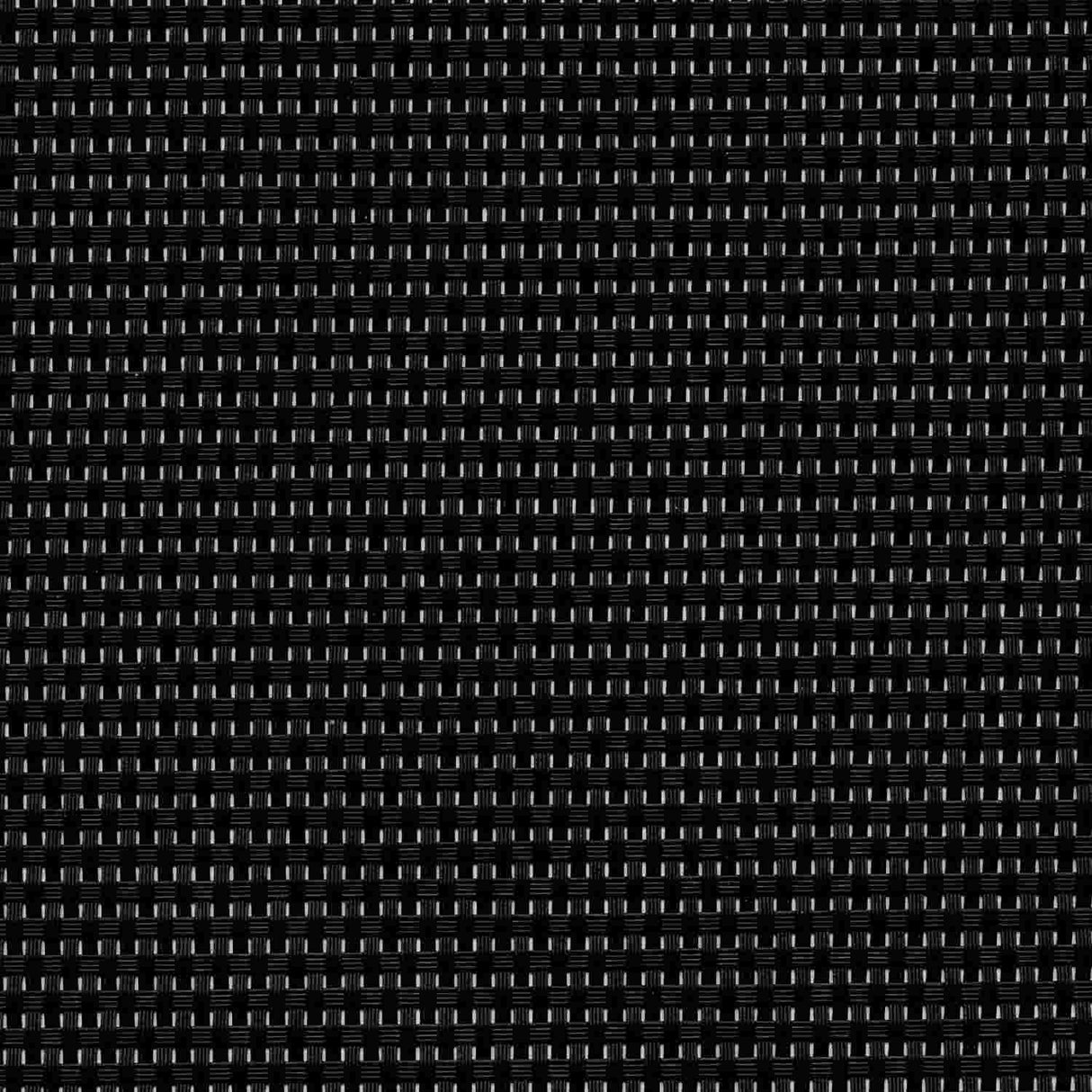 Sample of Phifertex Matte Black Caneweave ZHR 54-inch Wicker Weave Collection Sling Fabric