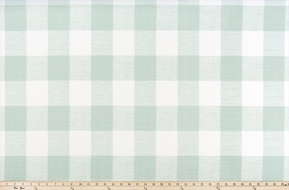 Sample of Premier Prints Anderson Blue Stone / Luxe Polyester Outdoor Anderson Collection Upholstery Fabric