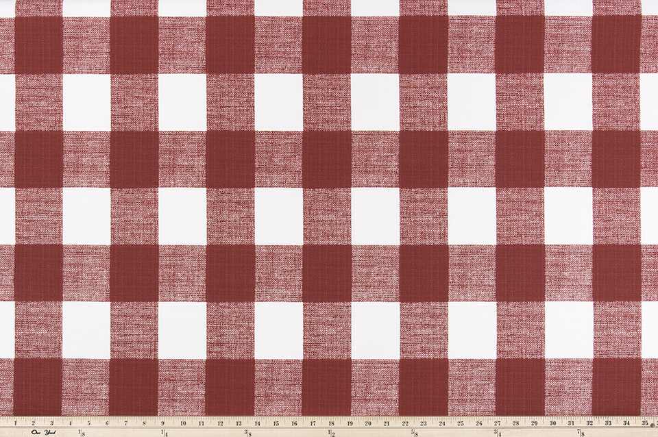 Sample of Premier Prints Anderson Sangria / Luxe Polyester Outdoor Anderson Collection Upholstery Fabric