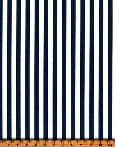 Premier Prints Basic Stripe Premier Navy Premier Basics Collection Multipurpose Fabric
