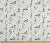 Premier Prints Bird Toile Scarlet Slub Canvas Chinoiserie Collection Multipurpose Fabric