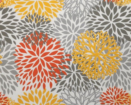 Sample of Premier Prints Blooms Citrus Upholstery Fabric
