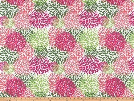 Sample of Premier Prints Blooms Jazz Pink Upholstery Fabric