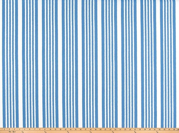 Sample of Premier Prints Bodie Courtyard Blue Upholstery Fabric