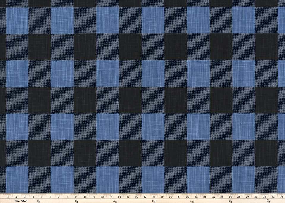 Premier Prints Buffalo Check Chill / Black Slub Premier Basics Collection Multipurpose Fabric