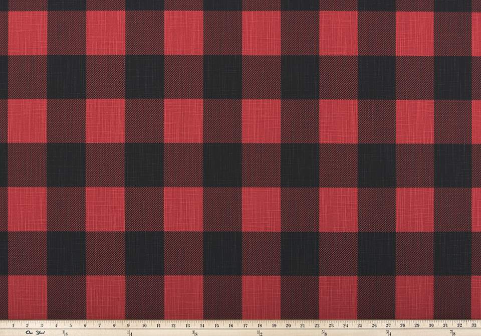 Premier Prints Buffalo Check Red / Black Slub Canvas Premier Basics Collection Multipurpose Fabric
