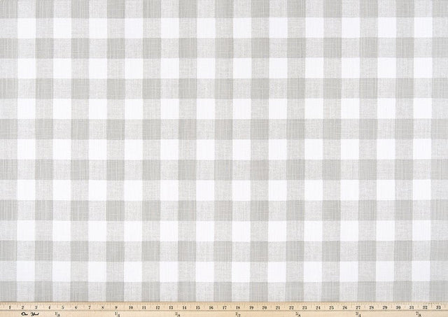 Premier Prints Buffalo Plaid French Grey Slub Canvas Premier Basics Collection Multipurpose Fabric