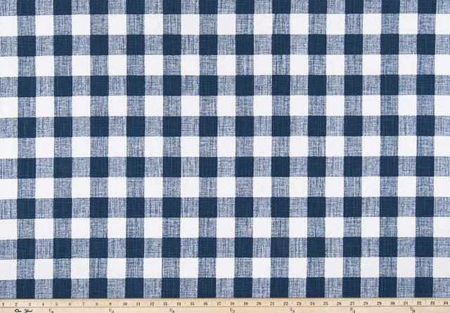 Premier Prints Buffalo Plaid Italian Denim Slub Canvas Premier Basics Collection Multipurpose Fabric