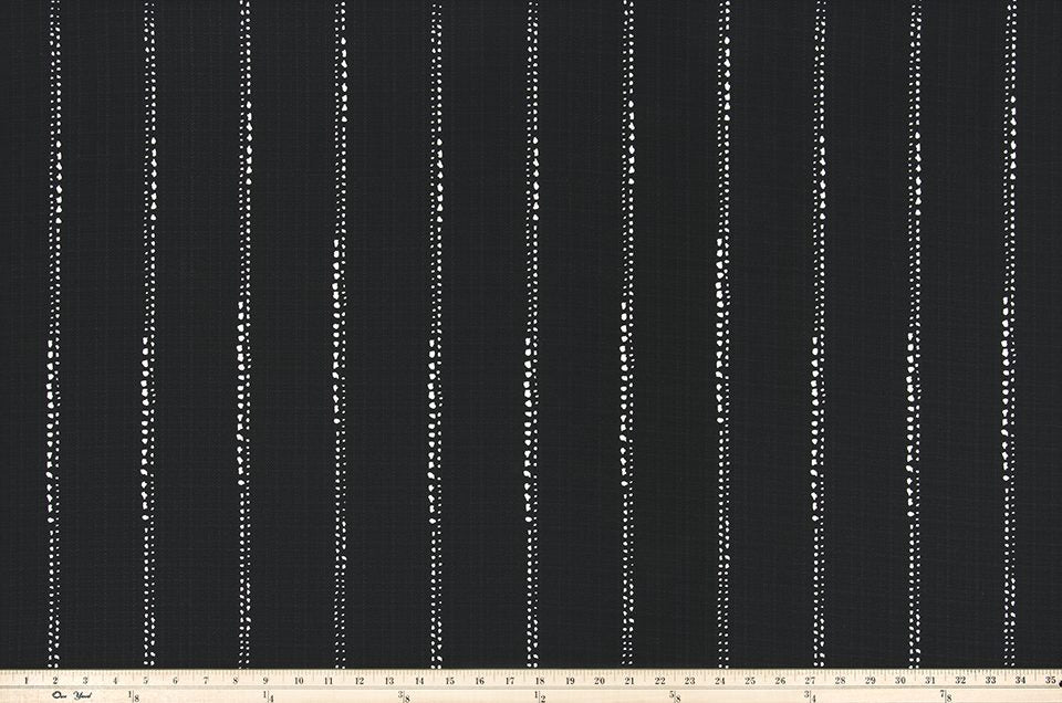 Sample of Premier Prints Carlo Black / Luxe Polyester Upholstery Fabric