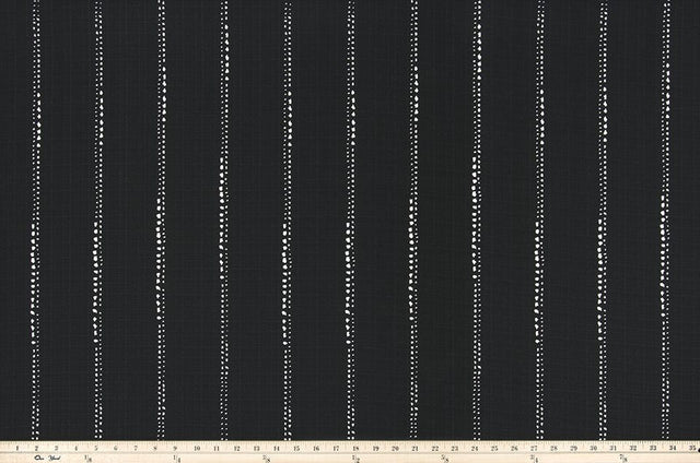 Sample of Premier Prints Carlo Black / Luxe Polyester Upholstery Fabric