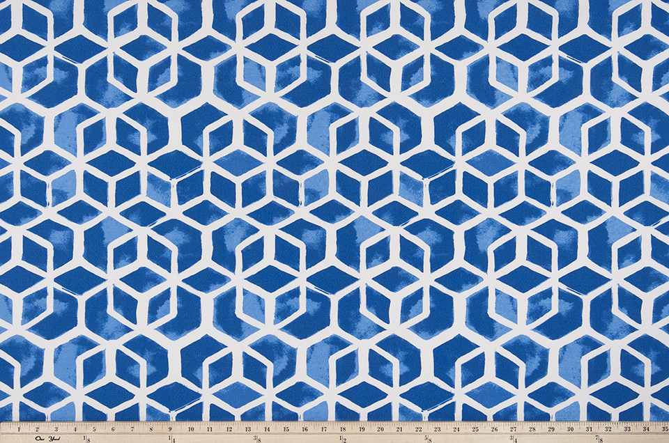 Sample of Premier Prints Celtic Admiral / Polyester Boardwalk Outdoor Collection Upholstery Fabric