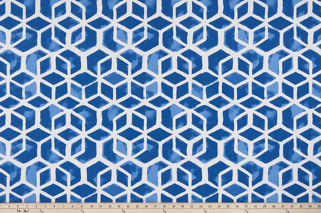 Sample of Premier Prints Celtic Admiral / Polyester Boardwalk Outdoor Collection Upholstery Fabric