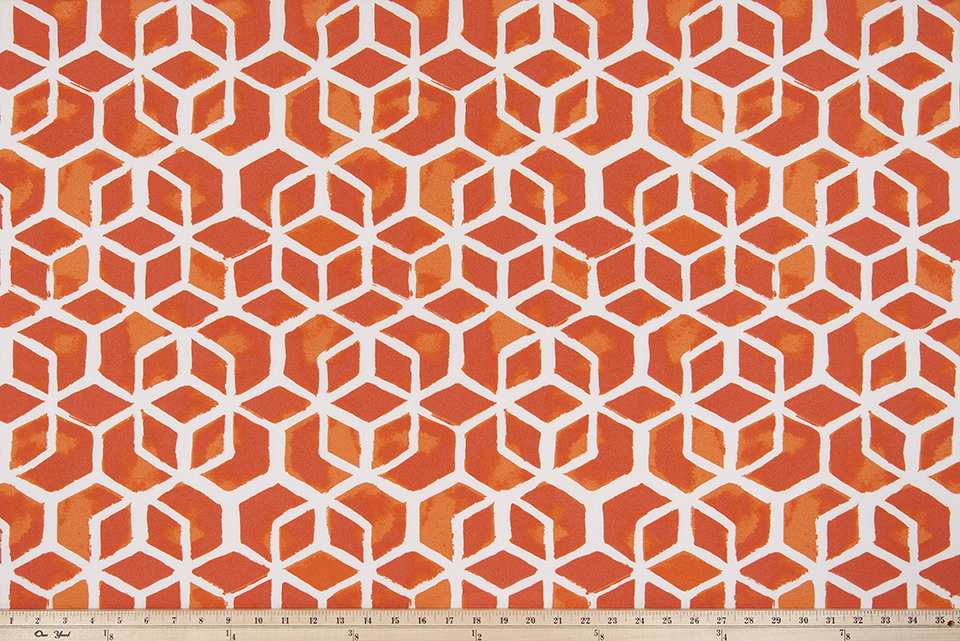 Sample of Premier Prints Celtic Marmalade / Polyester Boardwalk Outdoor Collection Upholstery Fabric
