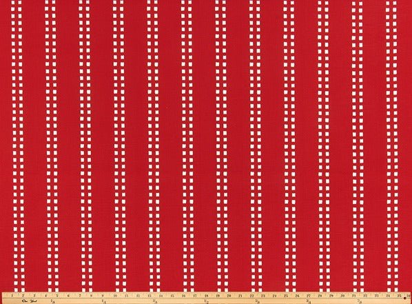 Sample of Premier Prints Cole Rojo Upholstery Fabric