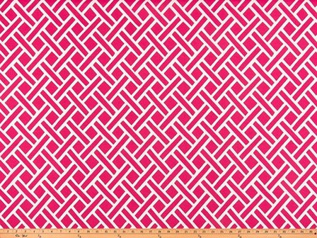 Sample of Premier Prints Eastwood Jazz Pink Upholstery Fabric