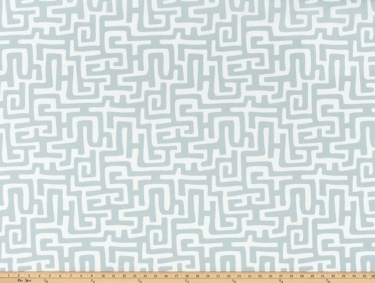 Sample of Premier Prints Enid Belmont Blue Upholstery Fabric
