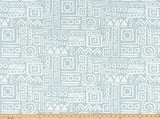 Sample of Premier Prints Glyphic Belmont Blue Upholstery Fabric