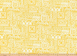 Sample of Premier Prints Glyphic Spice Yellow Upholstery Fabric