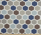 Premier Prints Hexagon Regal Blue Slub Canvas Chinoiserie Collection Multipurpose Fabric